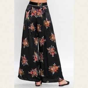 Jealous Tomato Exotic Floral Wide Leg Pants
